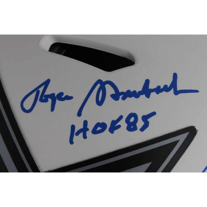 Pearson/Staubach/Dorsett Signed Dallas Cowboys Lunar Pro Helmet HOF BAS 50054