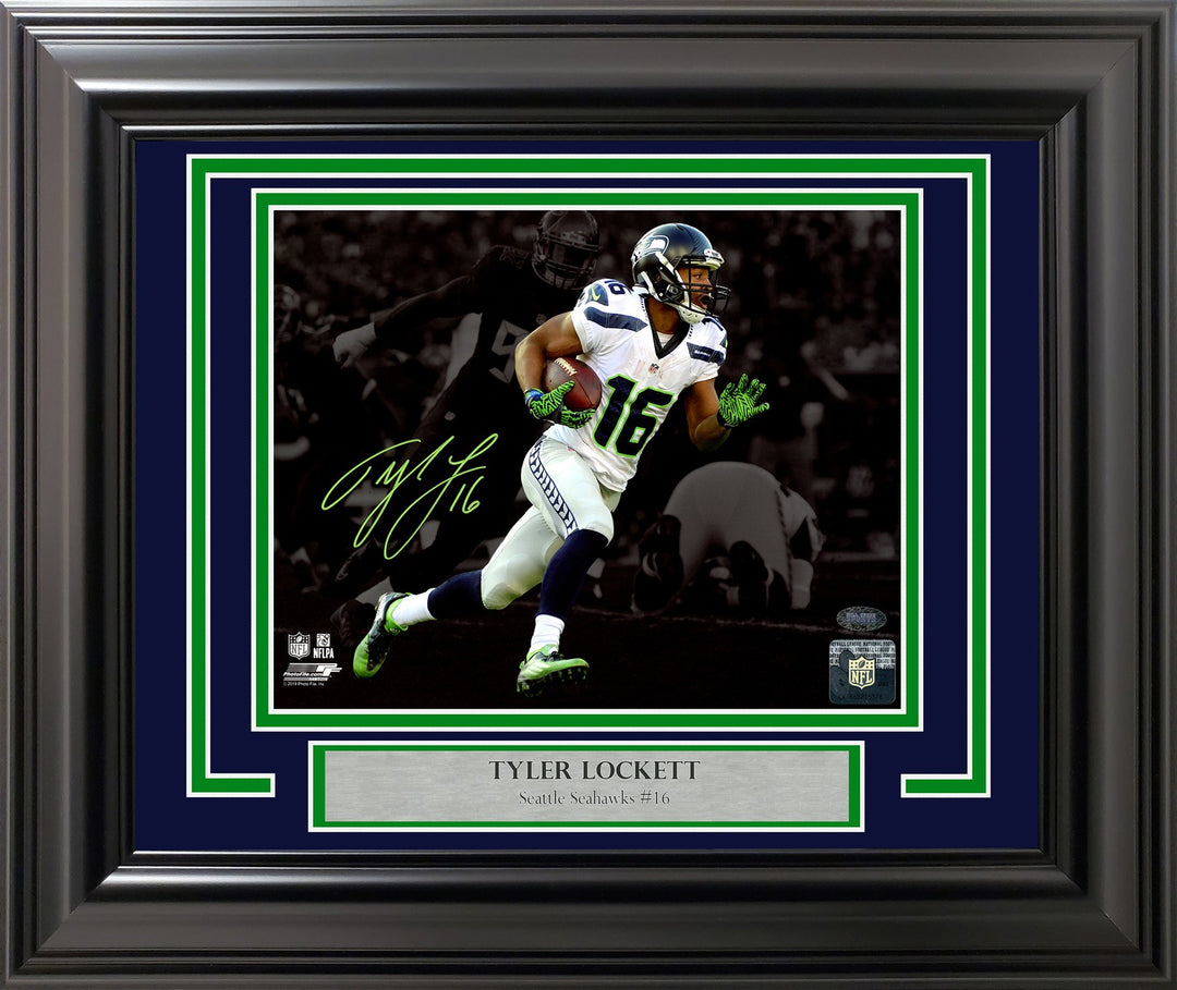 Tyler Lockett Signed Framed 8x10 Photo Seattle Seahawks Spotlight MCS Holo