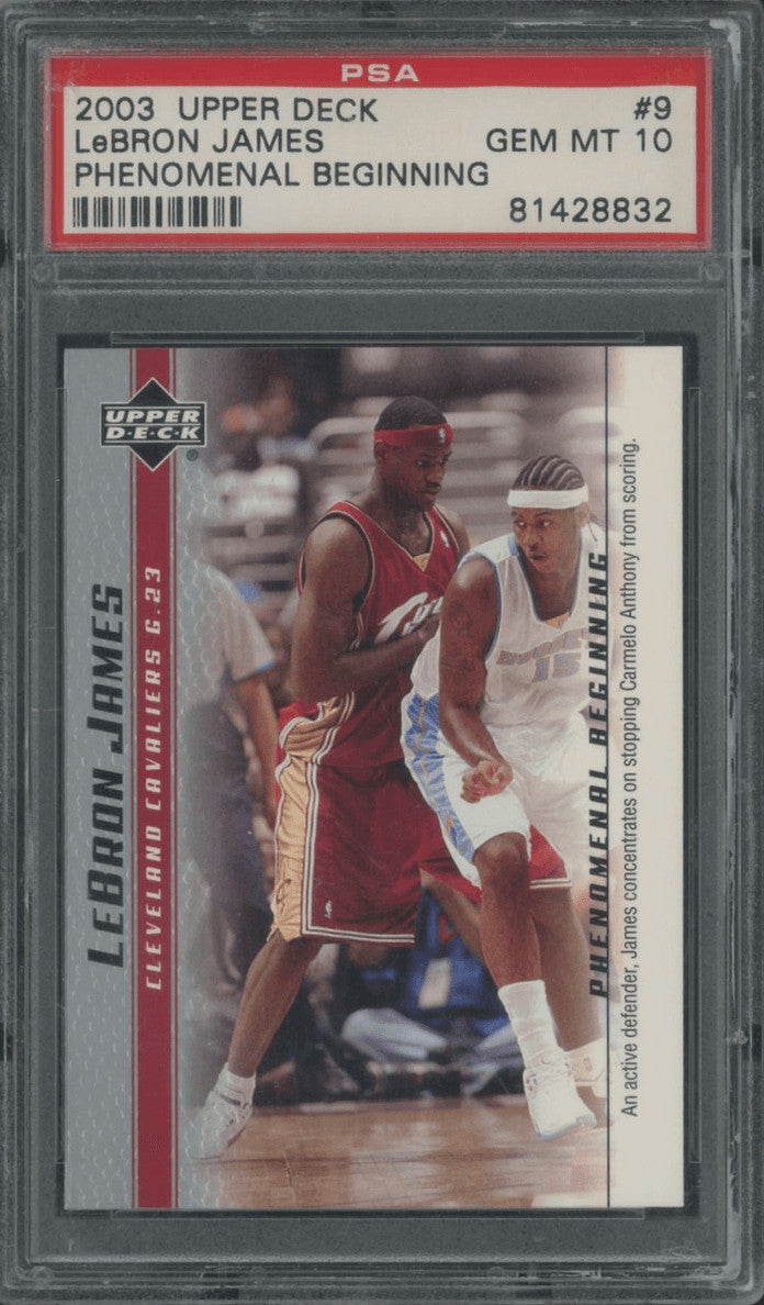 Graded 2003-04 UD LeBron James #9 Phenomenal Beginning Rookie Card PSA 10