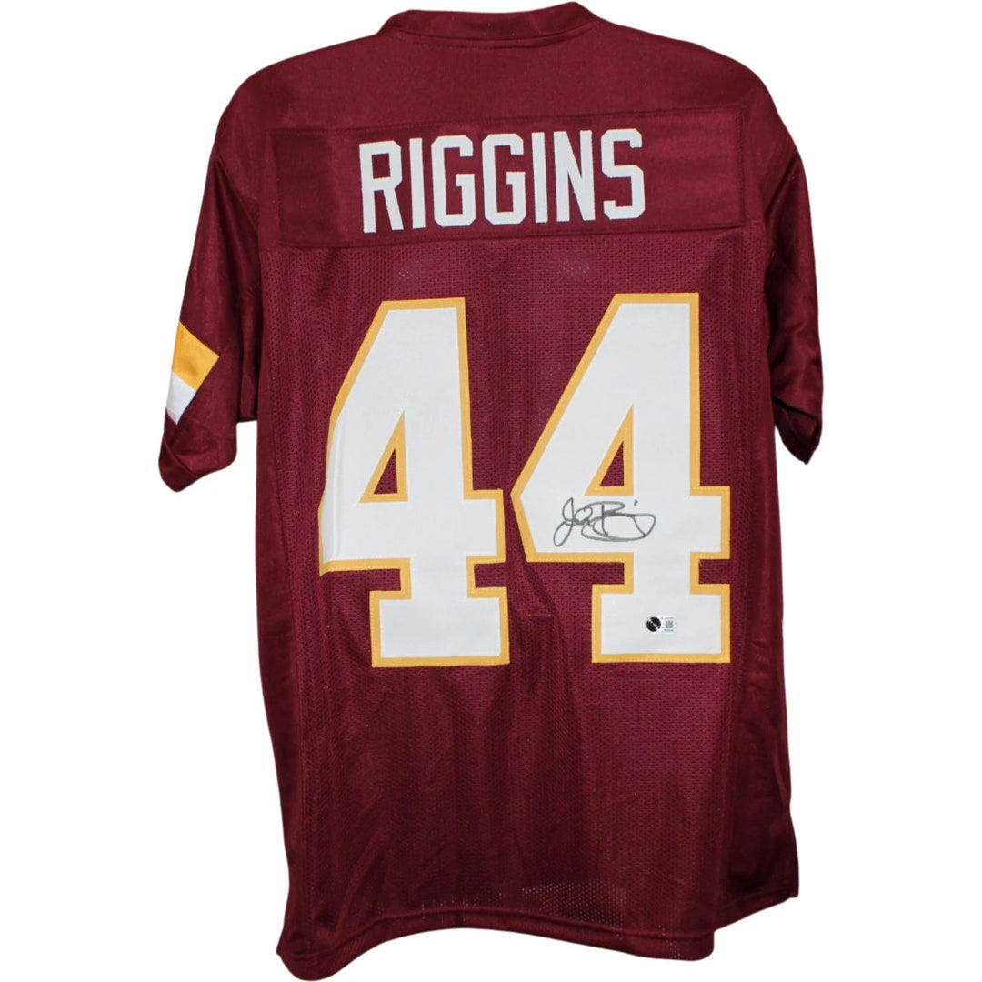 John Riggins Autographed Pro Style XL Jersey Maroon Beckett Witness 58652
