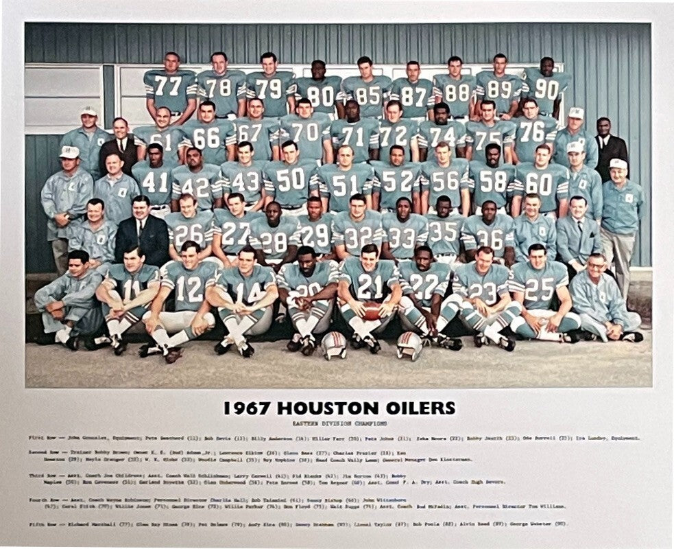 1967 Houston Oilers Team AFL Eastern Division Champions Vintage 16x20 Photo