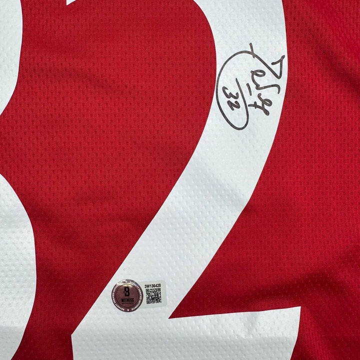 Autographed/Signed Carlos Tevez Manchester United Red Jersey Beckett COA