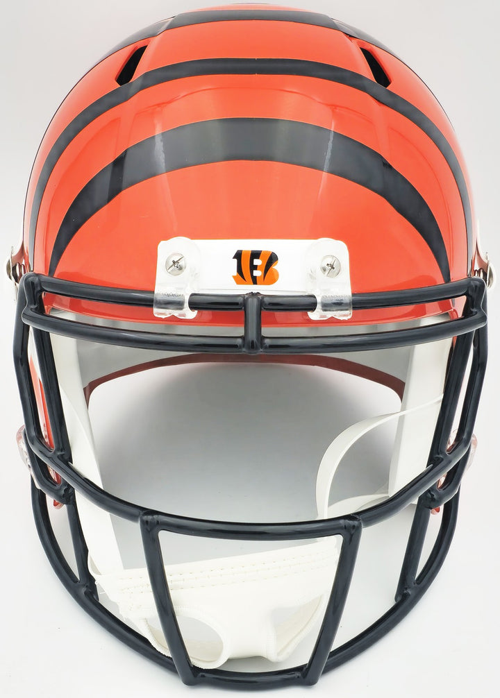 Ja'Marr Chase Signed Bengals Orange Full Size Speed Replica Helmet Beckett Wit