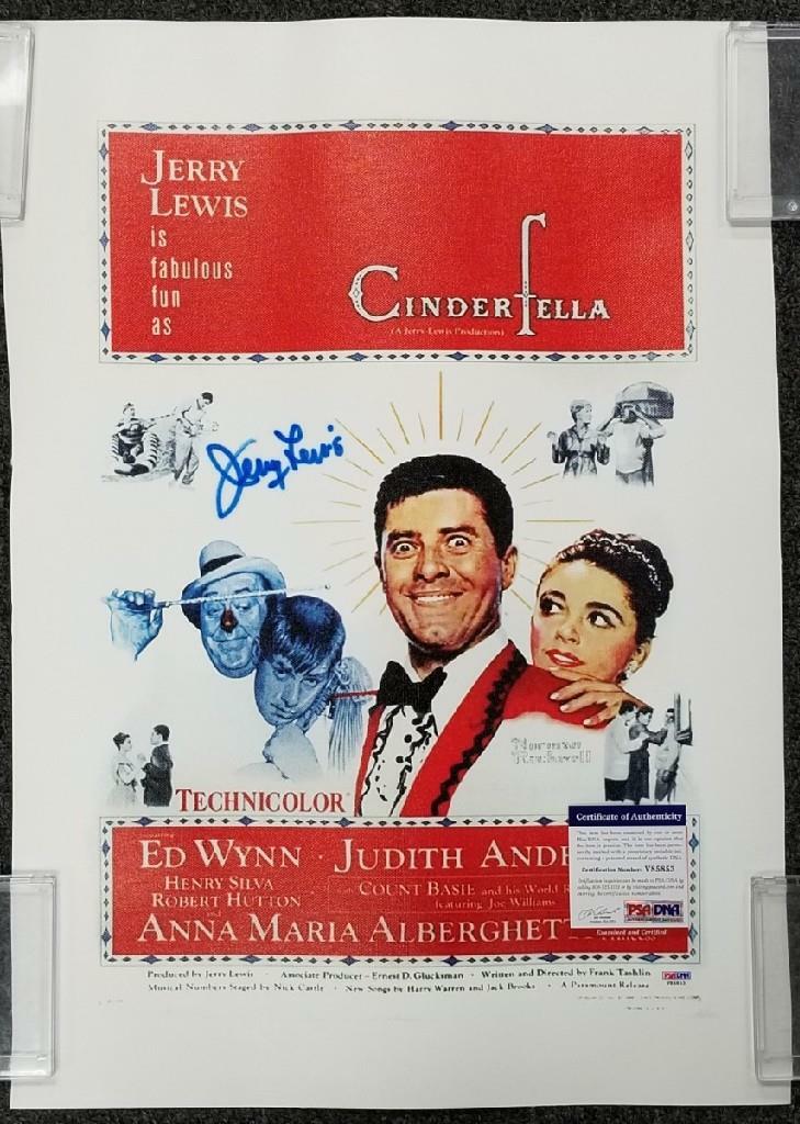 Jerry Lewis signed 16x20 Canvas Photo Cinderfella Autograph ~ PSA/DNA COA