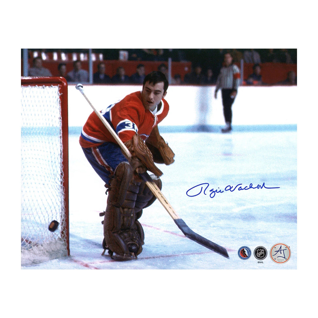 Rogie Vachon Montreal Canadiens Autographed Goalie 8x10 Photo