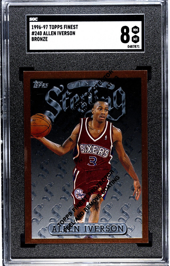 Allen Iverson 1996-97 Topps Finest Bronze Rookie Card #240- SGC Graded 8 NM-MT