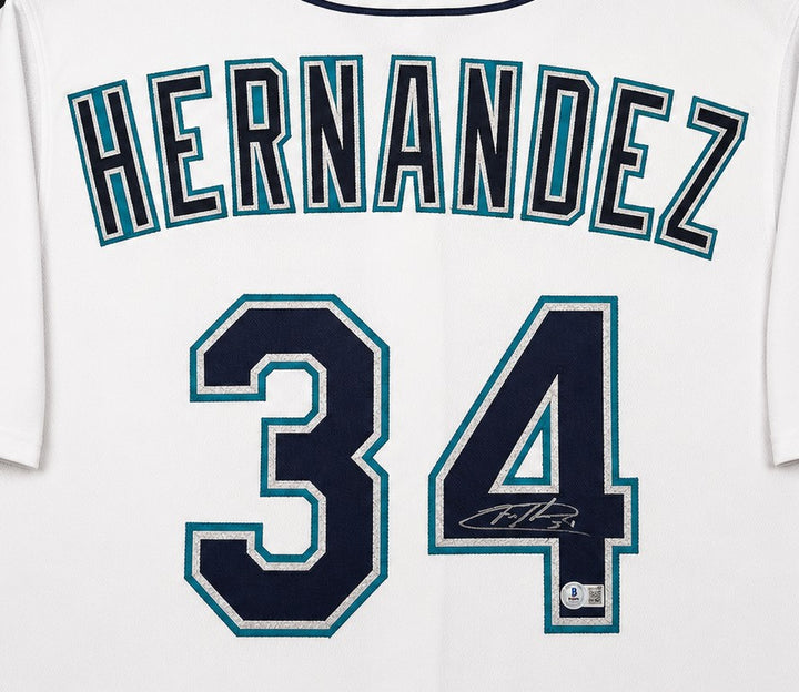 Felix Hernandez Signed Mariners White Nike Jersey XL Beckett Witness
