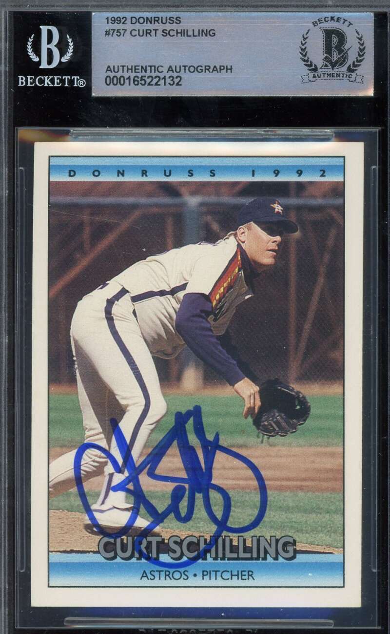 Curt Schilling Beckett BAS Signed 1992 Donruss Autograph