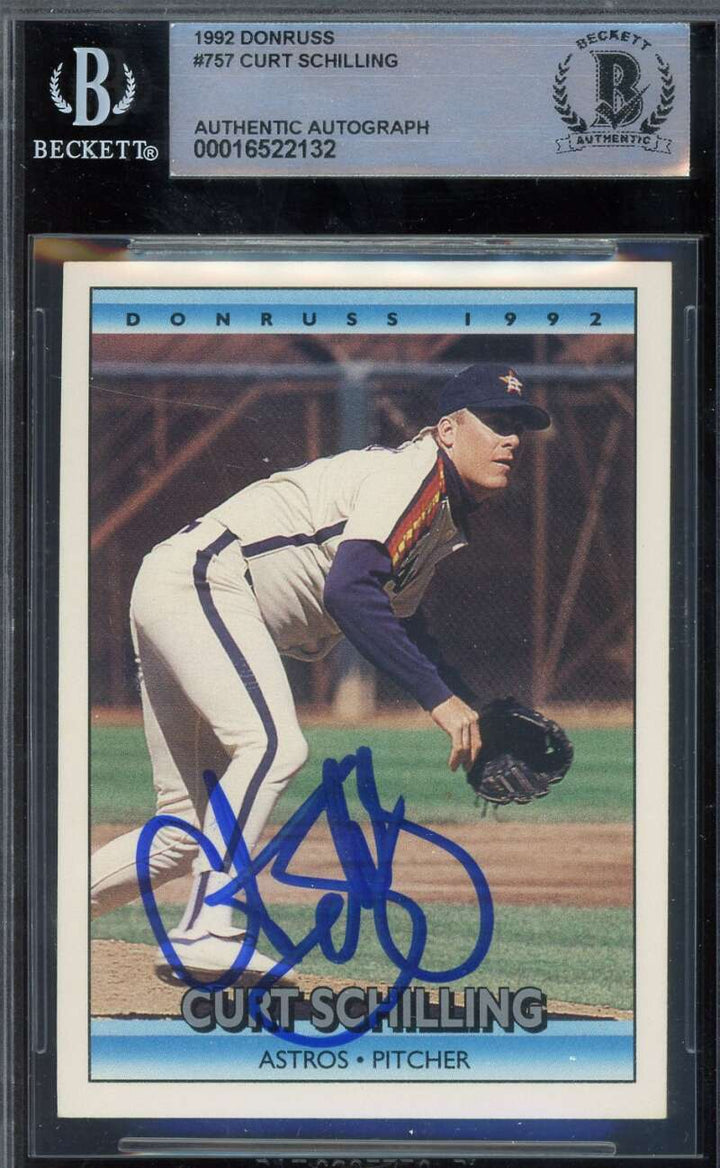 Curt Schilling Beckett BAS Signed 1992 Donruss Autograph