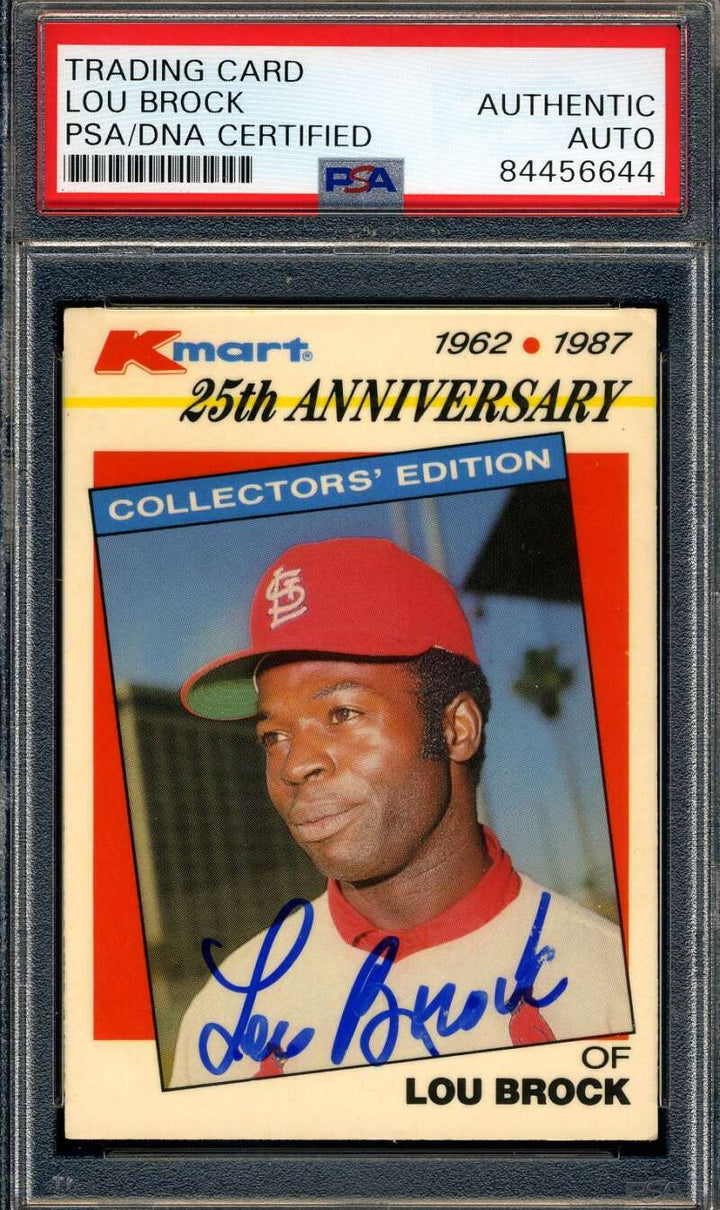Lou Brock PSA DNA Signed 1987 Topps Kmart Autograph
