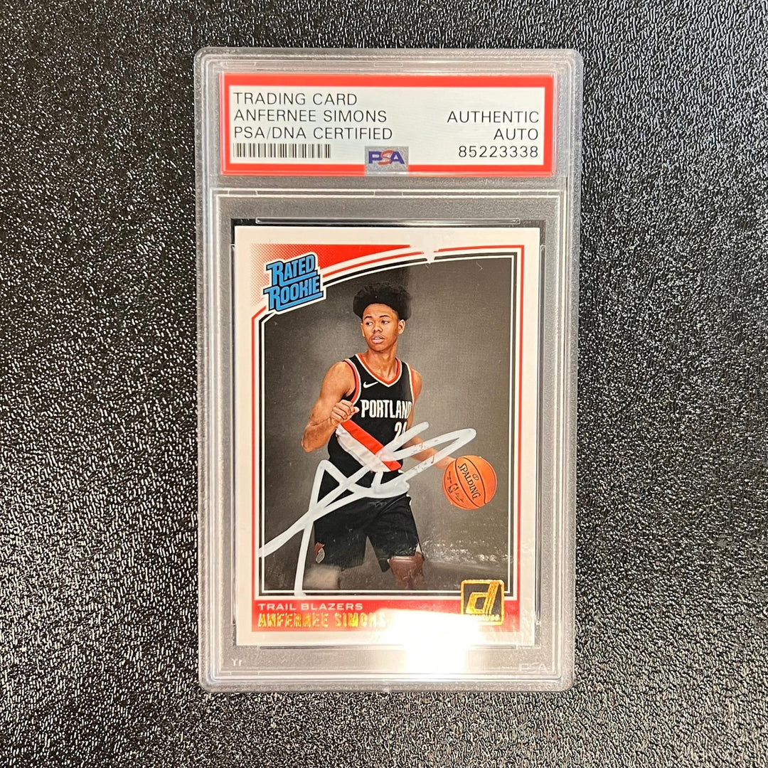 2018 Panini Donruss Rated Rookie #186 ANFERNEE SIMONS Signed Rookie Card AUTO PS