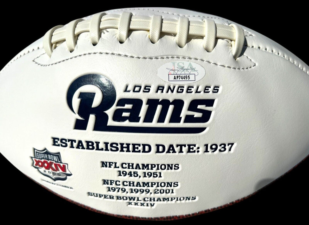 PUKA NACUA SIGNED AUTOGRAPHED LOS ANGELES RAMS LOGO FOOTBALL JSA COA