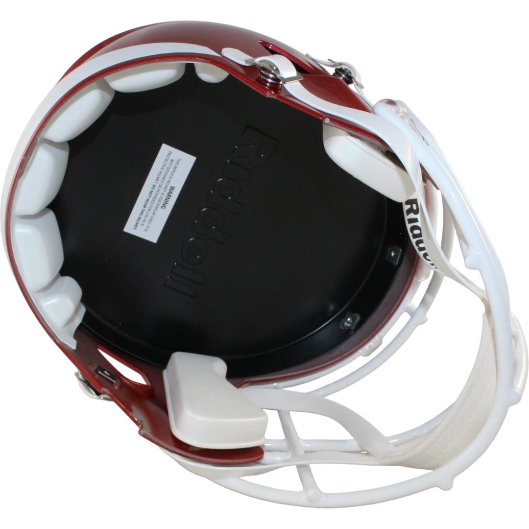 Dre Greenlaw Autographed Arkansas Razorbacks F/S Helmet Beckett Witness 54647