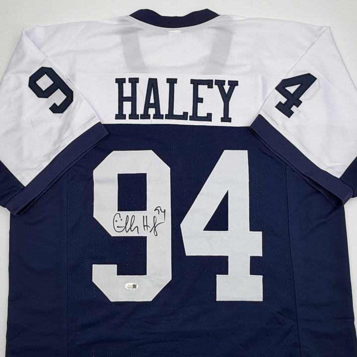Autographed/Signed Charles Haley Dallas Thanksgiving Day Football Jersey JSA COA