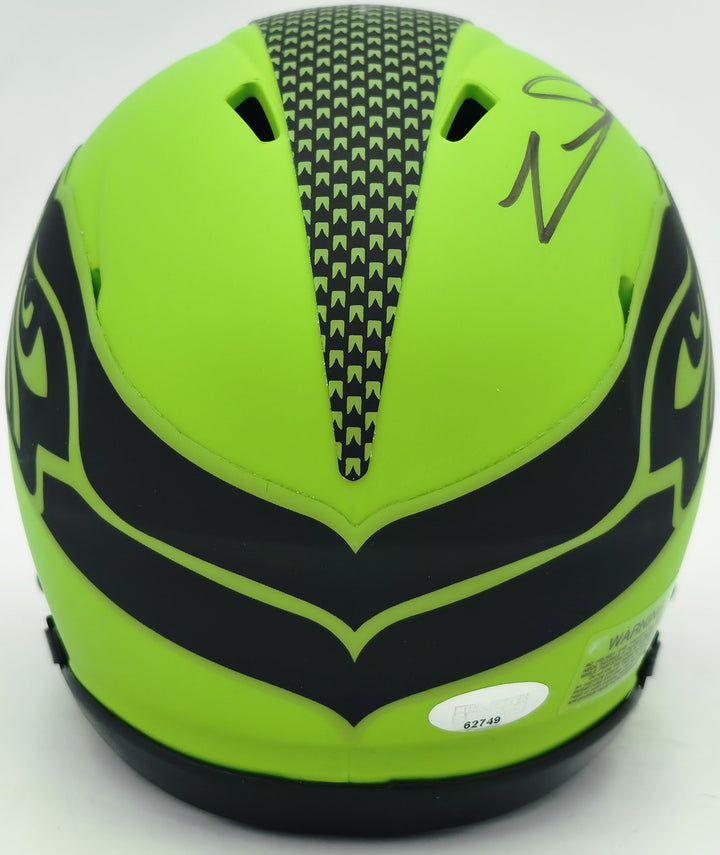 Zach Charbonnet Signed Seattle Seahawks Rave Green Speed Mini Helmet MCS Holo