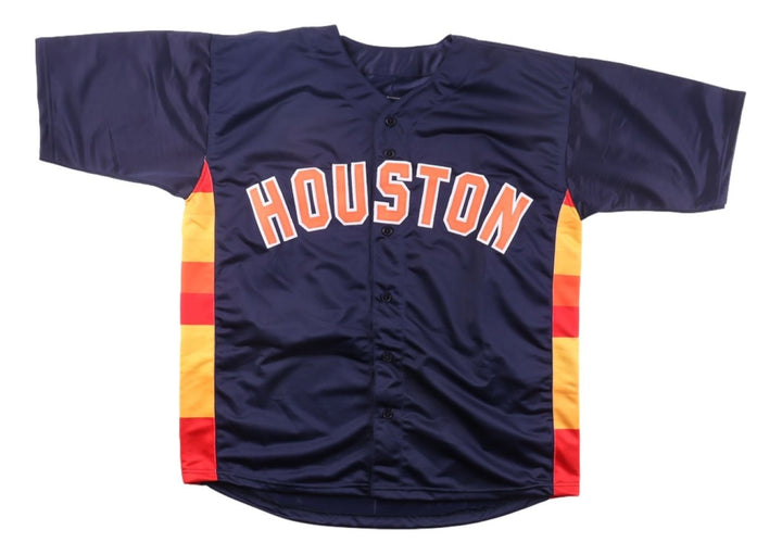 Jose Altuve Houston Signed Navy Baseball Jersey 17 22 WS Champs BAS