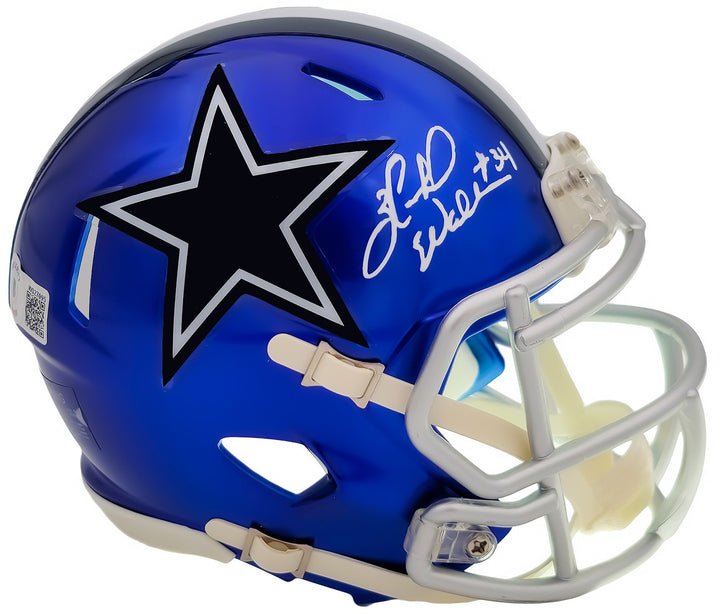 Herschel Walker Signed Dallas Cowboys Flash Blue Speed Mini Helmet Beckett