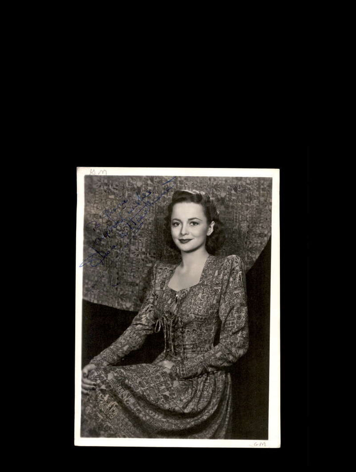 Olivia De Havilland JSA Coa Signed 5x7 Vintage Photo Autograph