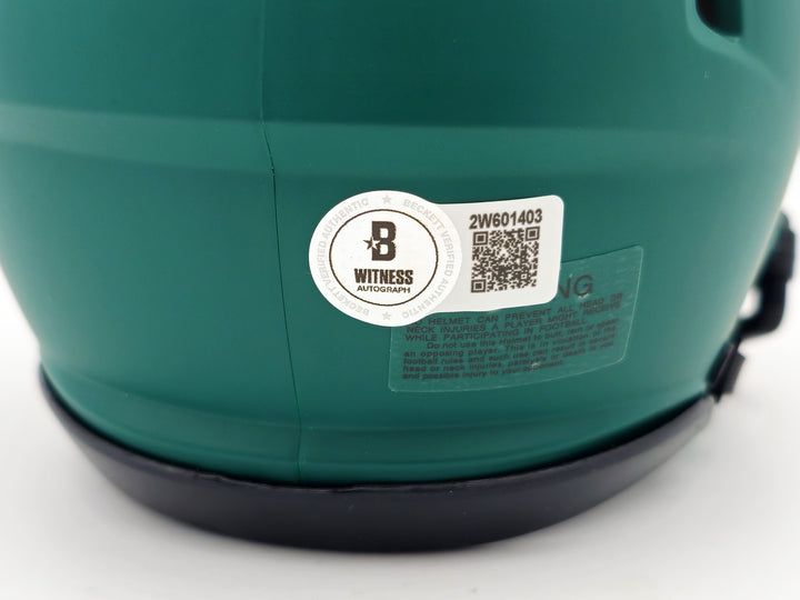 Brandon Graham Signed Eagles Rave Green Speed Mini Helmet Beckett Wit