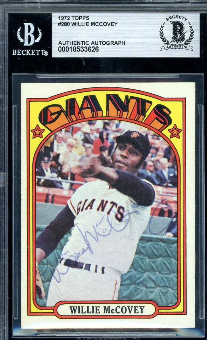 Willie McCovey Beckett BAS Vintage Signed 1972 Topps Autograph