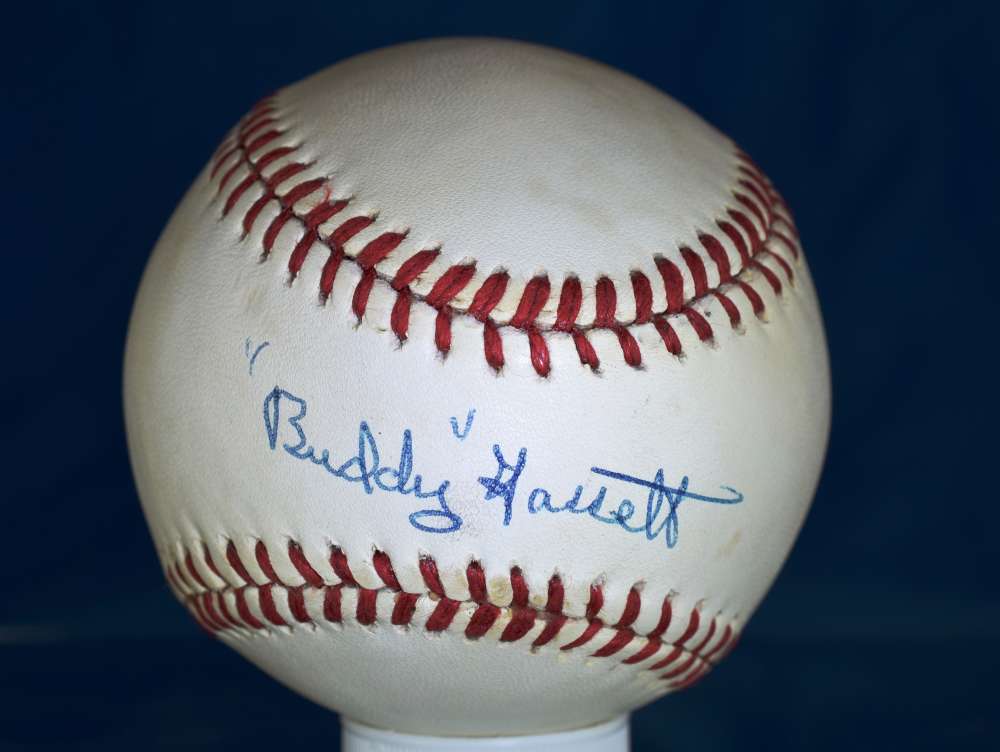 Buddy Hassett Psa/dna Autograph American League Certified Baseball Signed