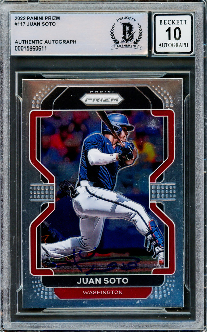 Juan Soto Autographed 2022 Panini Prizm Card Yankees Gem 10 Auto Beckett