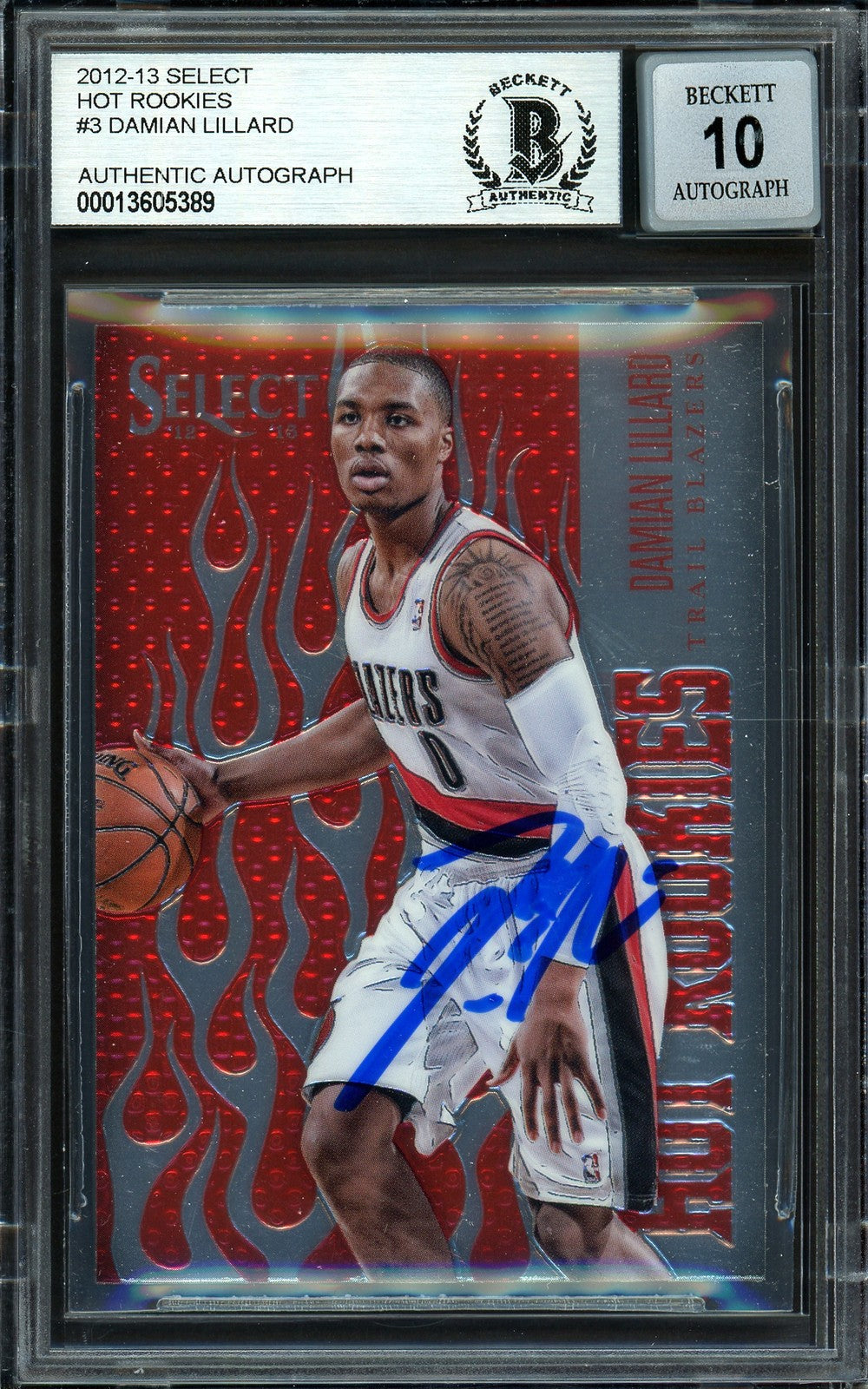 Damian Lillard Auto 2012-13 Panini Select RC 3 Trail Blazers Auto GM 10 Beckett