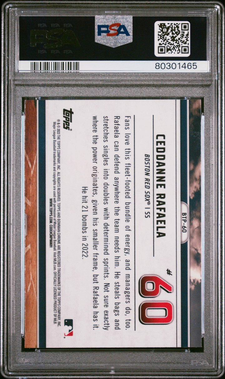 Graded 2023 Bowman Ceddanne Rafaela #BTP60 Scouts Top 100 Baseball Card PSA 10