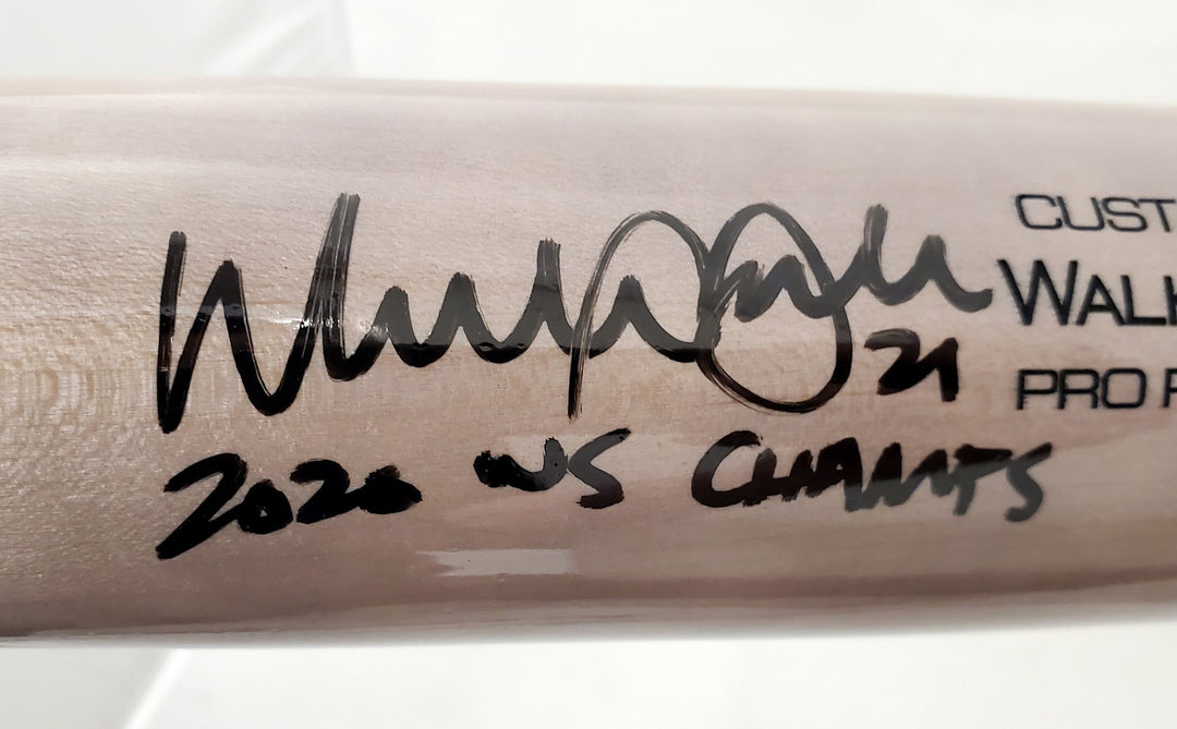 Walker Buehler Signed Blonde Victus Game Model Bat Dodgers Beckett QR