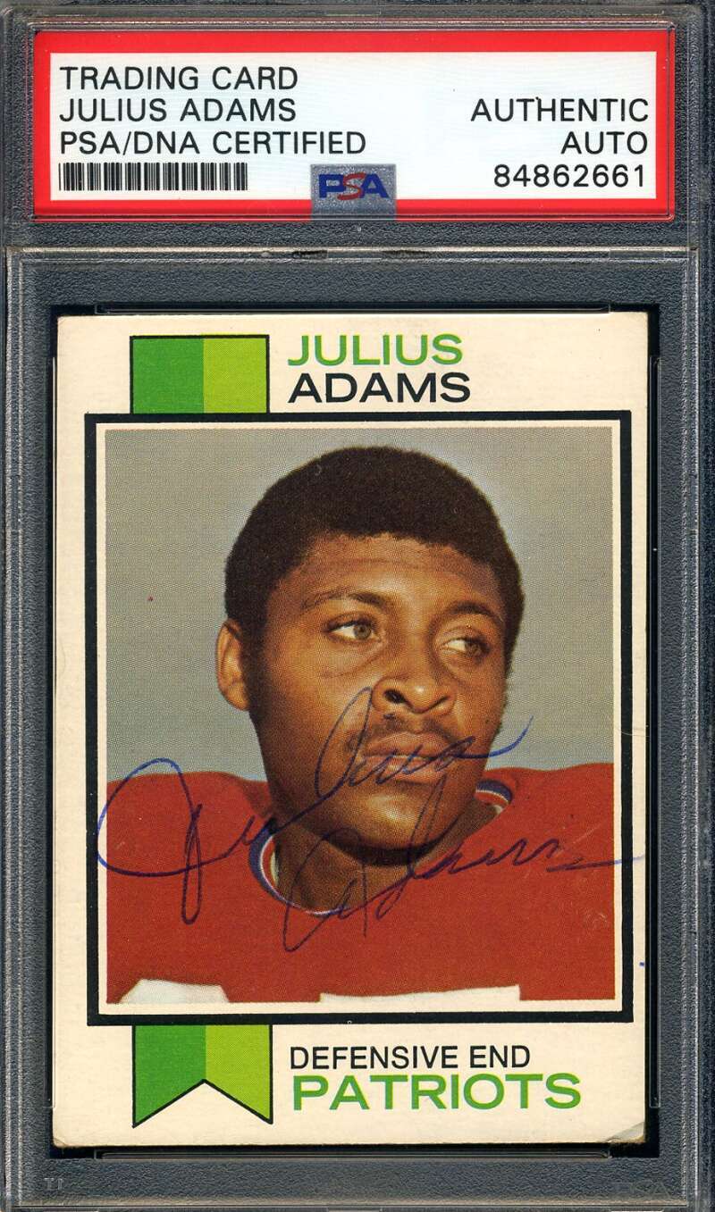 Julius Adams PSA DNA Signed 1973 Topps Autograph