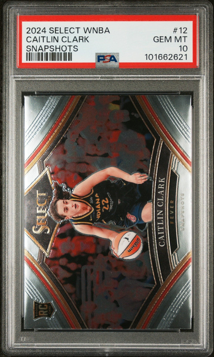 Graded 2024 Panini Select WNBA Caitlin Clark #12 Snapshots RC Card PSA 10