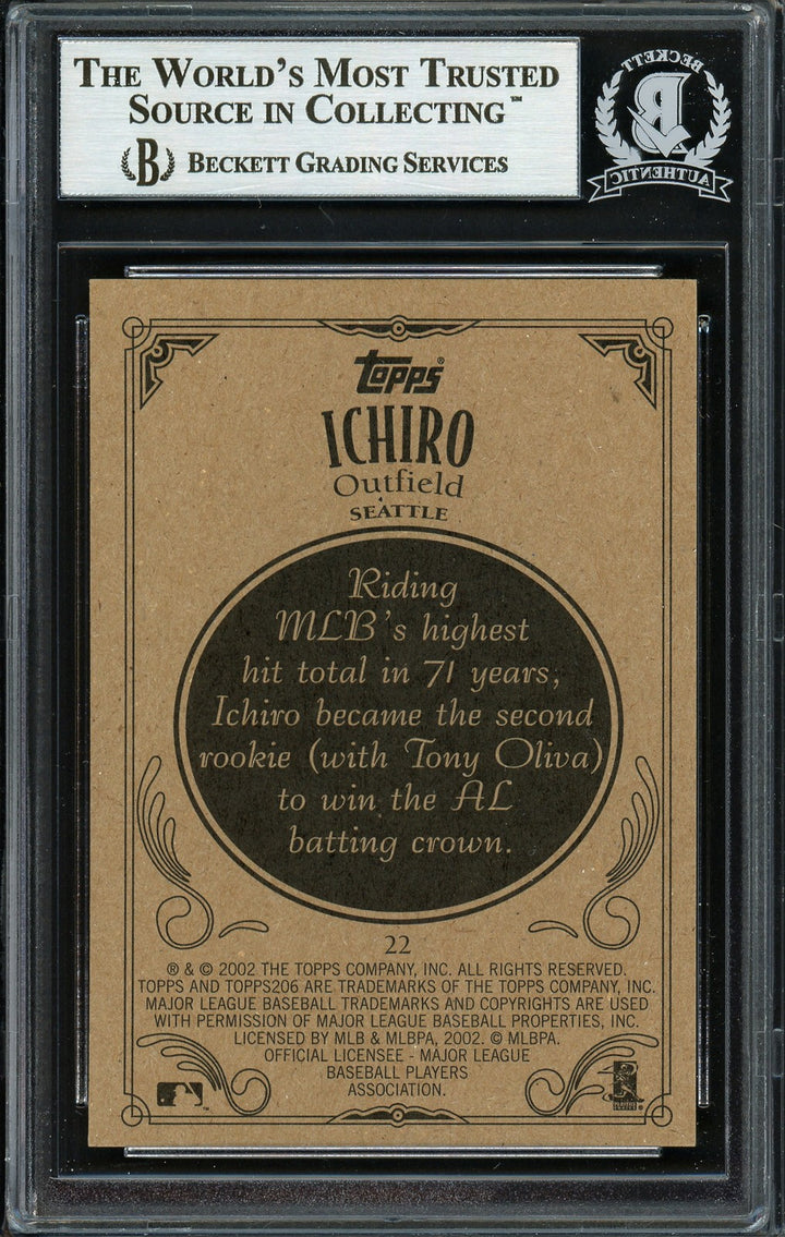 Ichiro Suzuki Signed 2002 Topps 206 Card #22 Seattle Mariners Beckett BAS