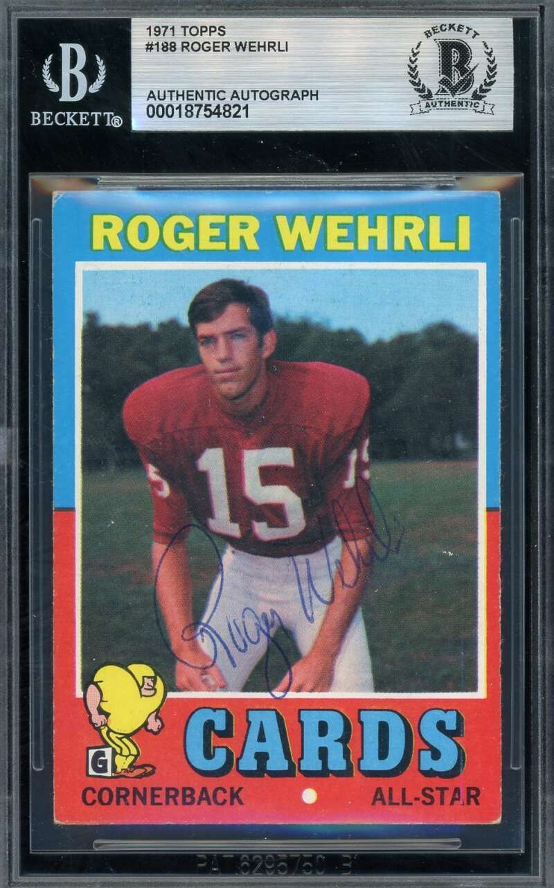 Roger Wehril Beckett Vintage BAS Signed 1971 Topps Rookie Autograph Cardinals