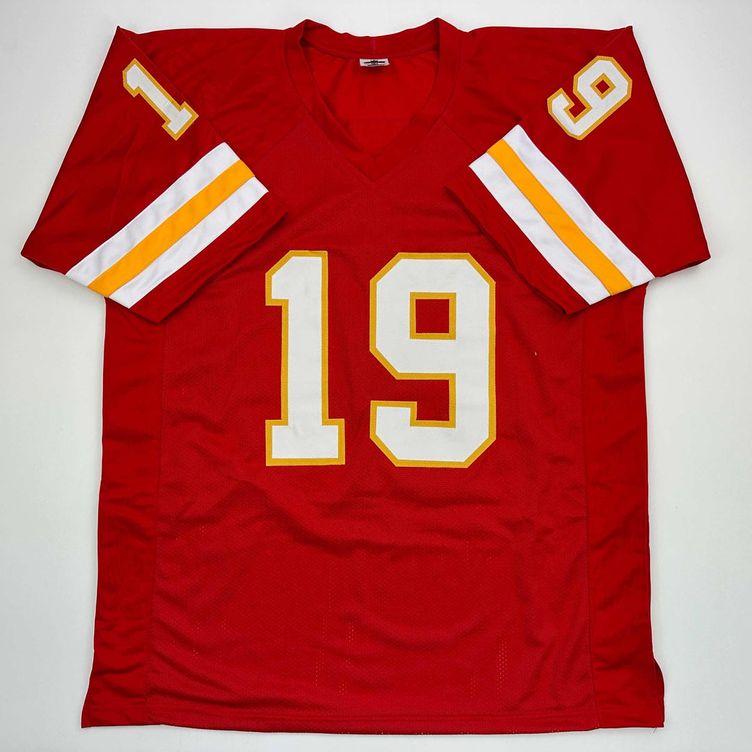 Facsimile Autographed Joe Montana Kansas City Red Reprint Jersey Size Men's XL