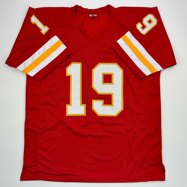 Facsimile Autographed Joe Montana Kansas City Red Reprint Jersey Size Men's XL