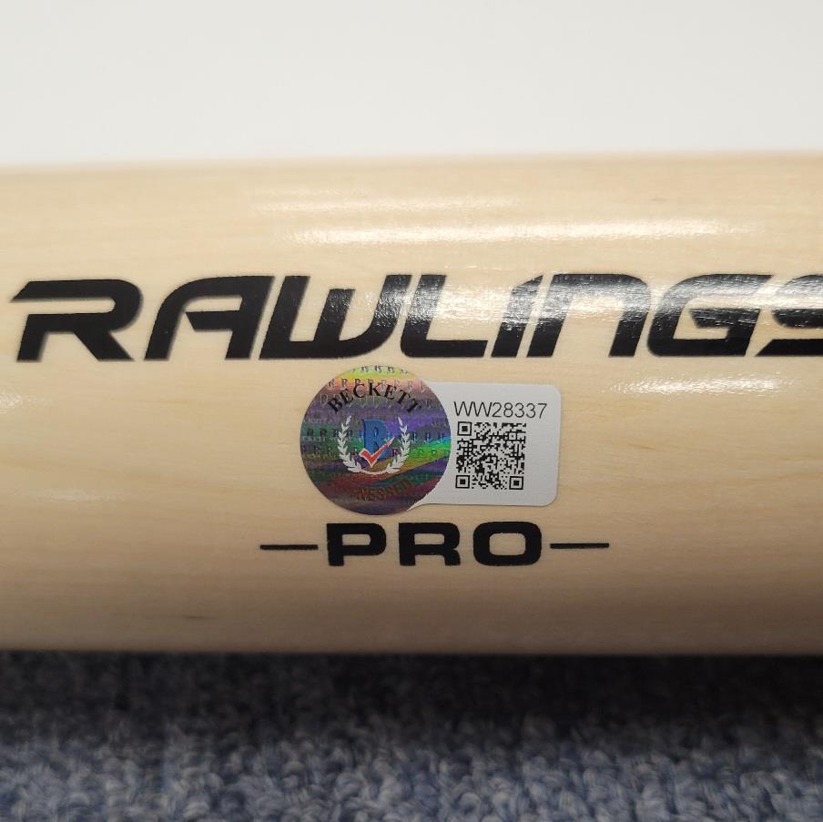Taylor Ward autograph signed Rawlings Wood Bat Angels Orioles ~ BAS Beckett