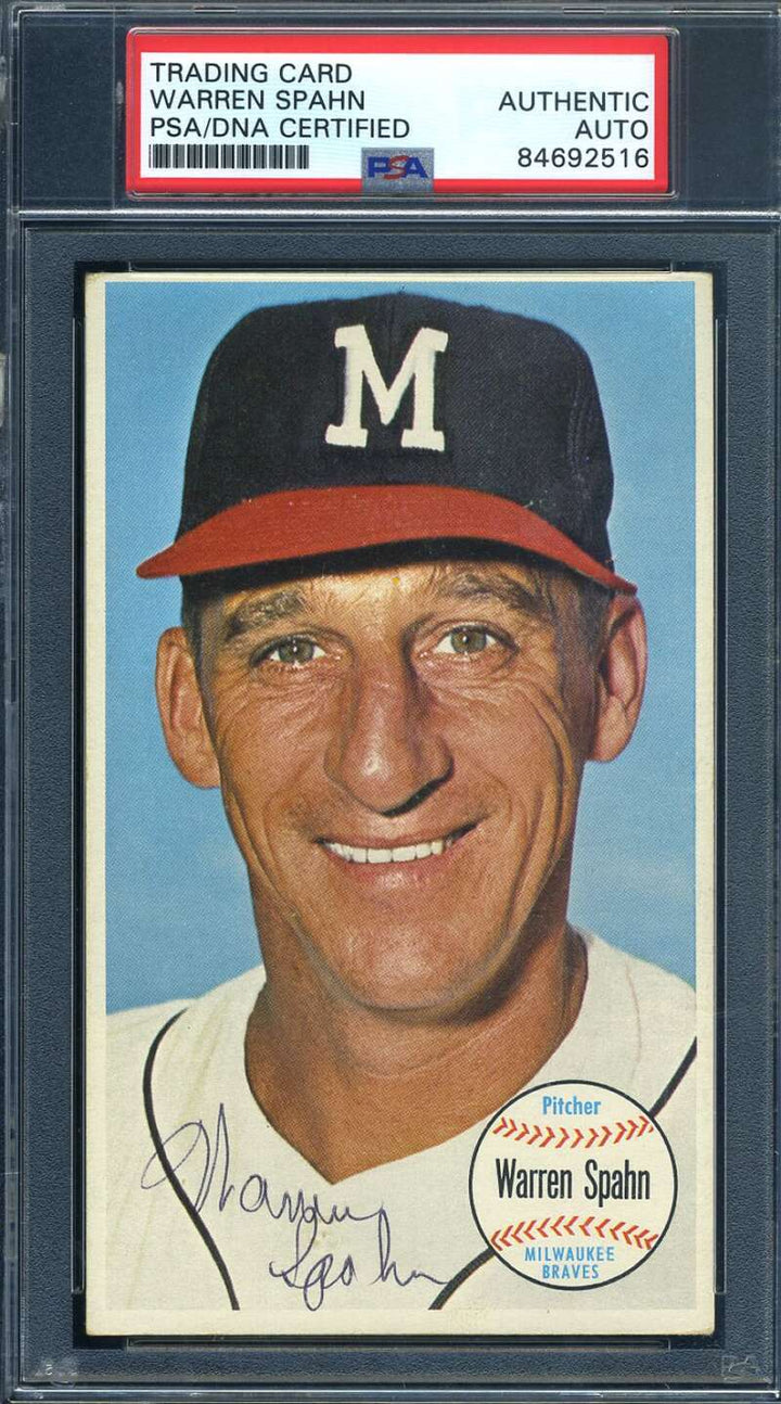 Warren Spahn PSA DNA Signed 1964 Topps Giants Autograph