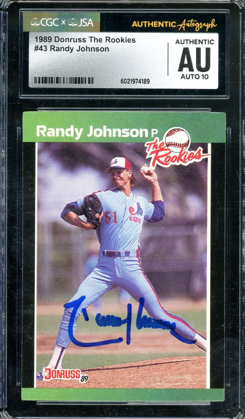 Randy Johnson Gem Mint 10 JSA CGC Signed 1989 Donruss The Rookies Autograph
