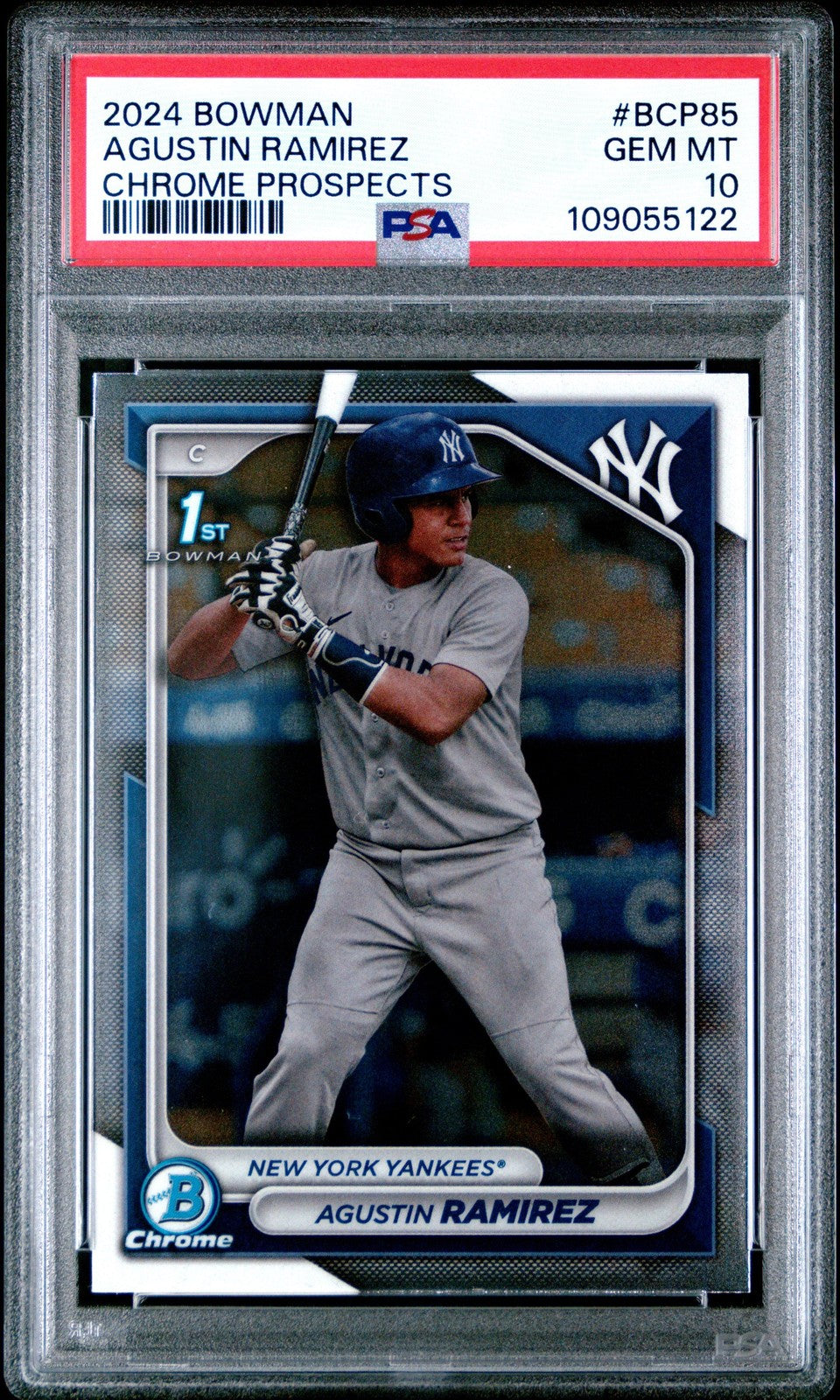 Graded 2024 Bowman Agustin Ramirez #BCP85 Chrome Prospects Card PSA 10