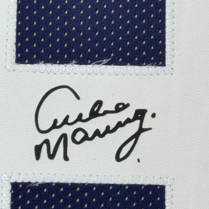 Framed Facsimile Autographed Archie Manning 33x42 Blue Reprint Laser Auto Jersey