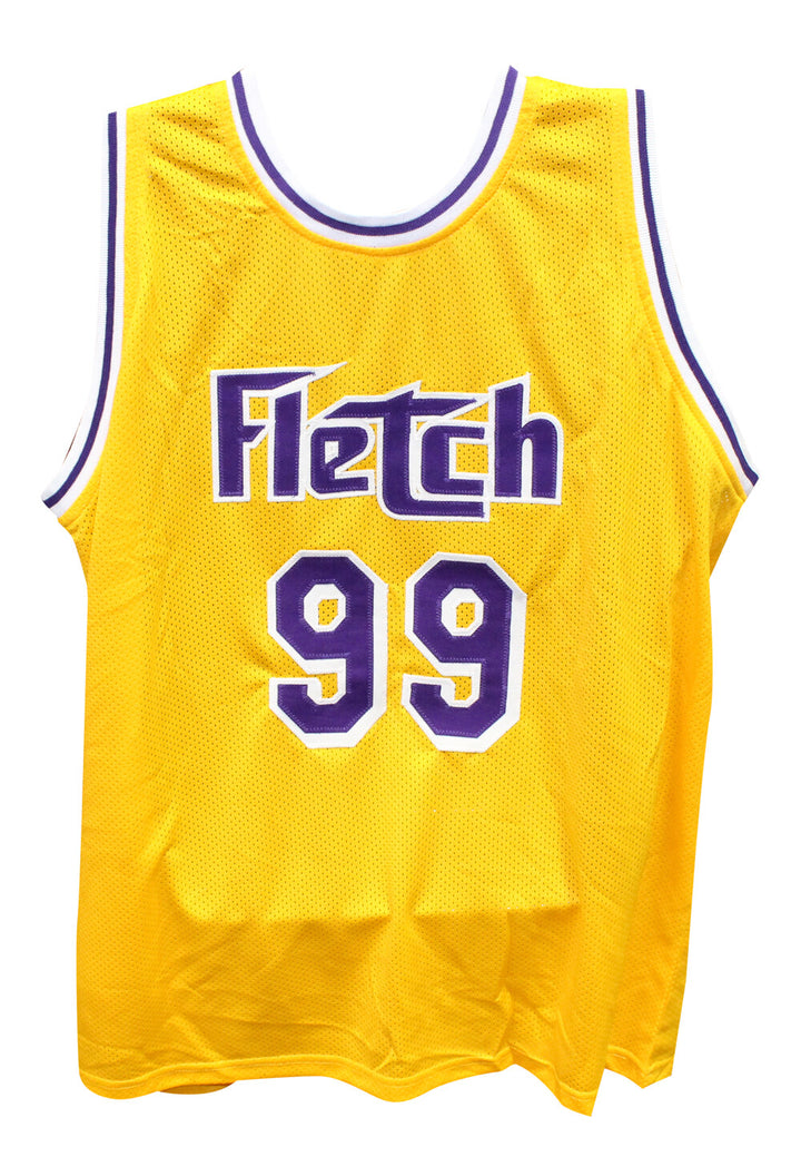 Chevy Chase Autographed Pro Style Yellow Fletch Jersey Beckett 40846