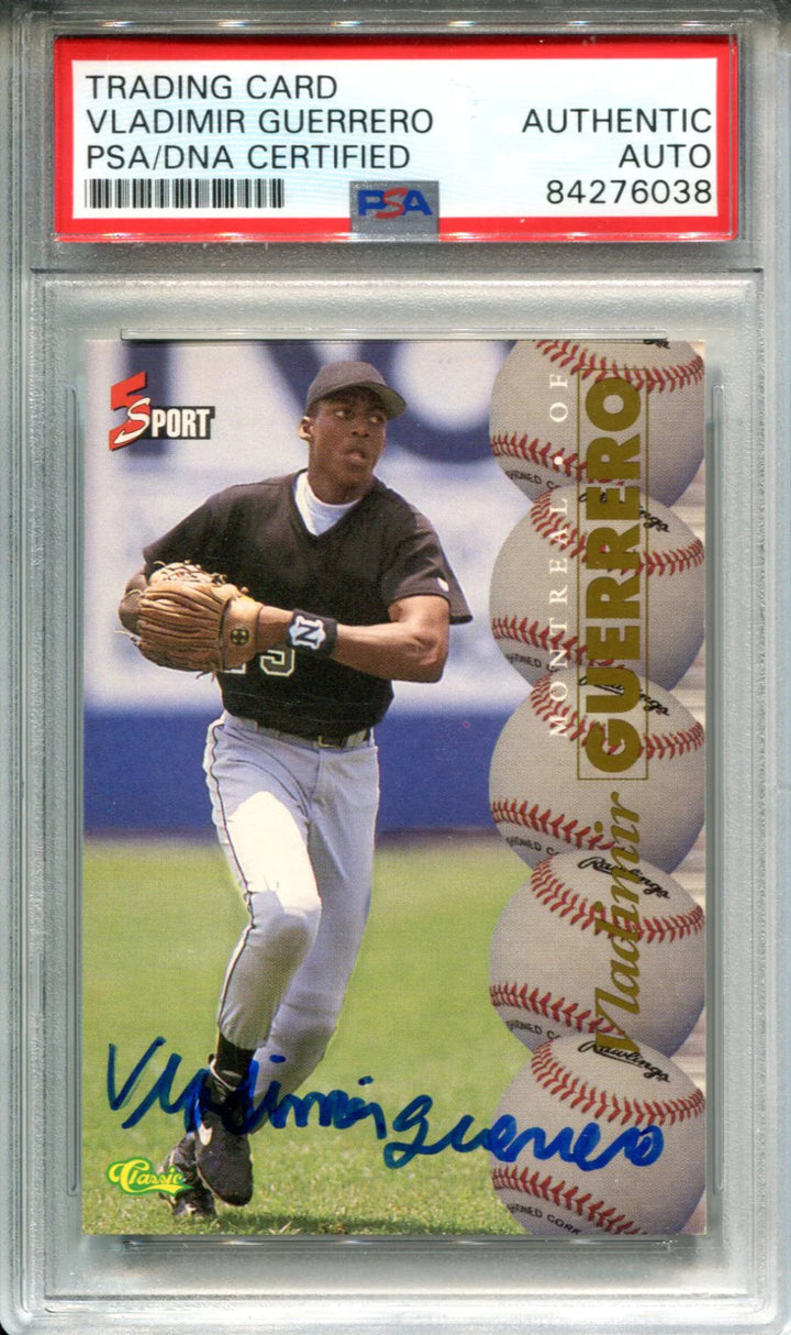 Vladimir Guerrero Autographed 1995 Classic 5 Sport Card (PSA)