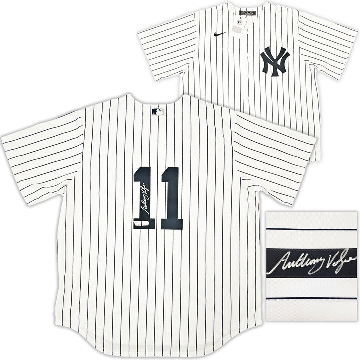 New York Yankees Anthony Volpe Signed White Nike Jersey Size XL Fanatics Holo