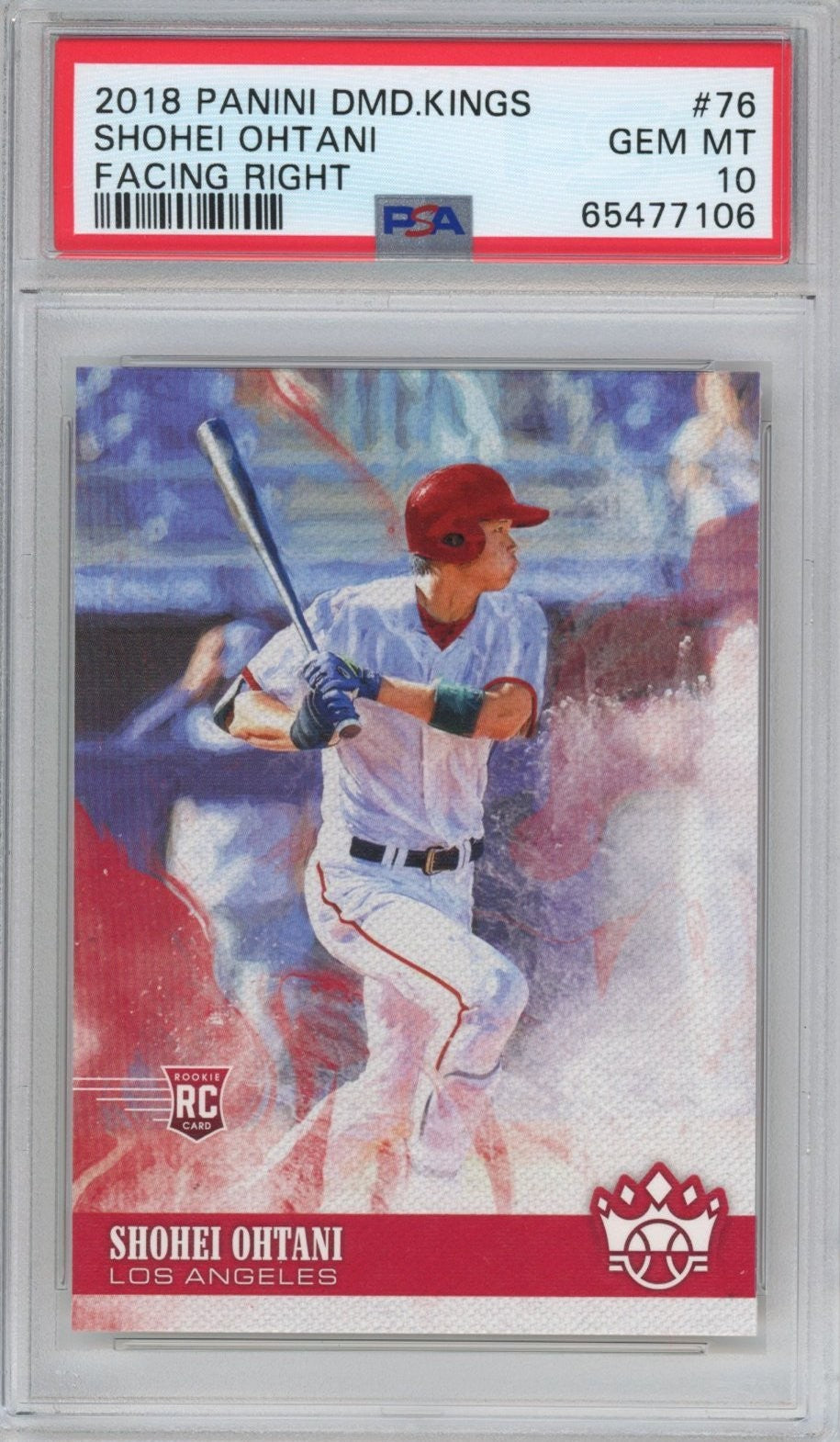 Graded 2018 Panini Diamond Kings Shohei Ohtani #76 Facing Right RC Baseba