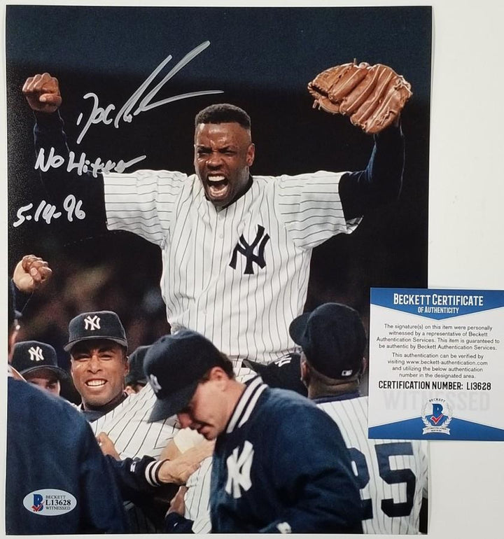 DOC GOODEN "No Hitter 5-14-96" inscription signed Yankees 8x10 photo BAS COA