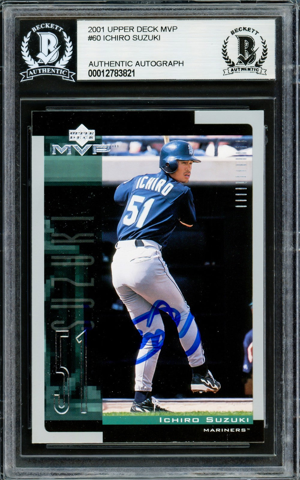 Ichiro Suzuki Signed 2001 Upper Deck MVP RC 60 Seattle Mariners Beckett
