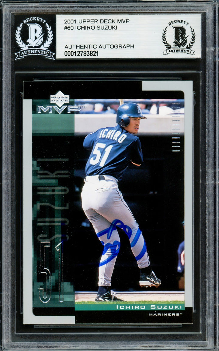 Ichiro Suzuki Signed 2001 Upper Deck MVP RC 60 Seattle Mariners Beckett