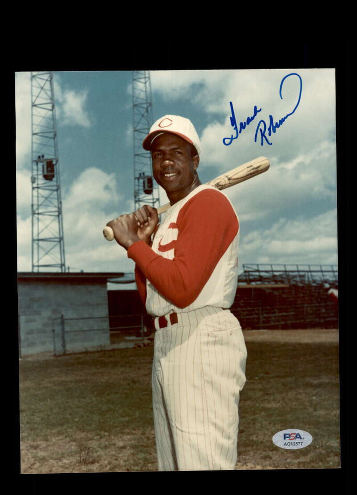 Frank Robinson PSA DNA Signed 8x10 Photo Autograph Reds