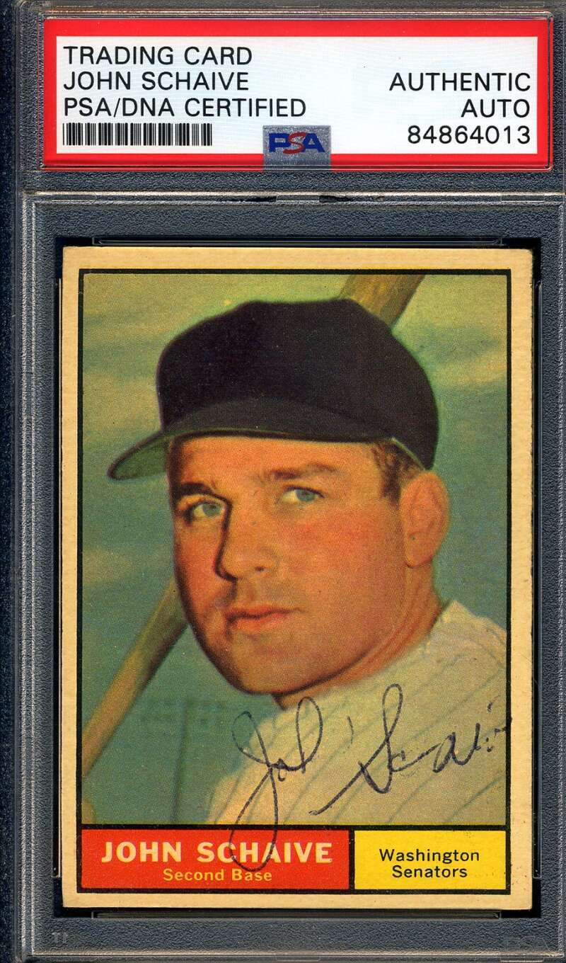 John Schaive PSA DNA Signed 1961 Topps Autograph