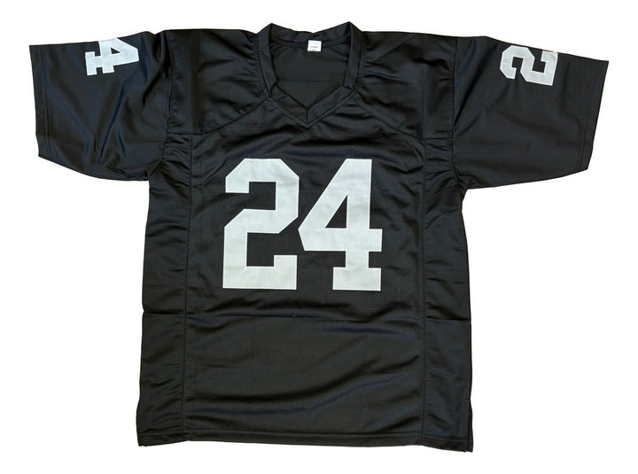 Willie Brown Oakland Signed Black Football Jersey HOF 84 BAS